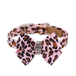 Susan Lanci Cheetah Couture Nouveau Bow Collar Size: Teacup Color: Pink Cheetah